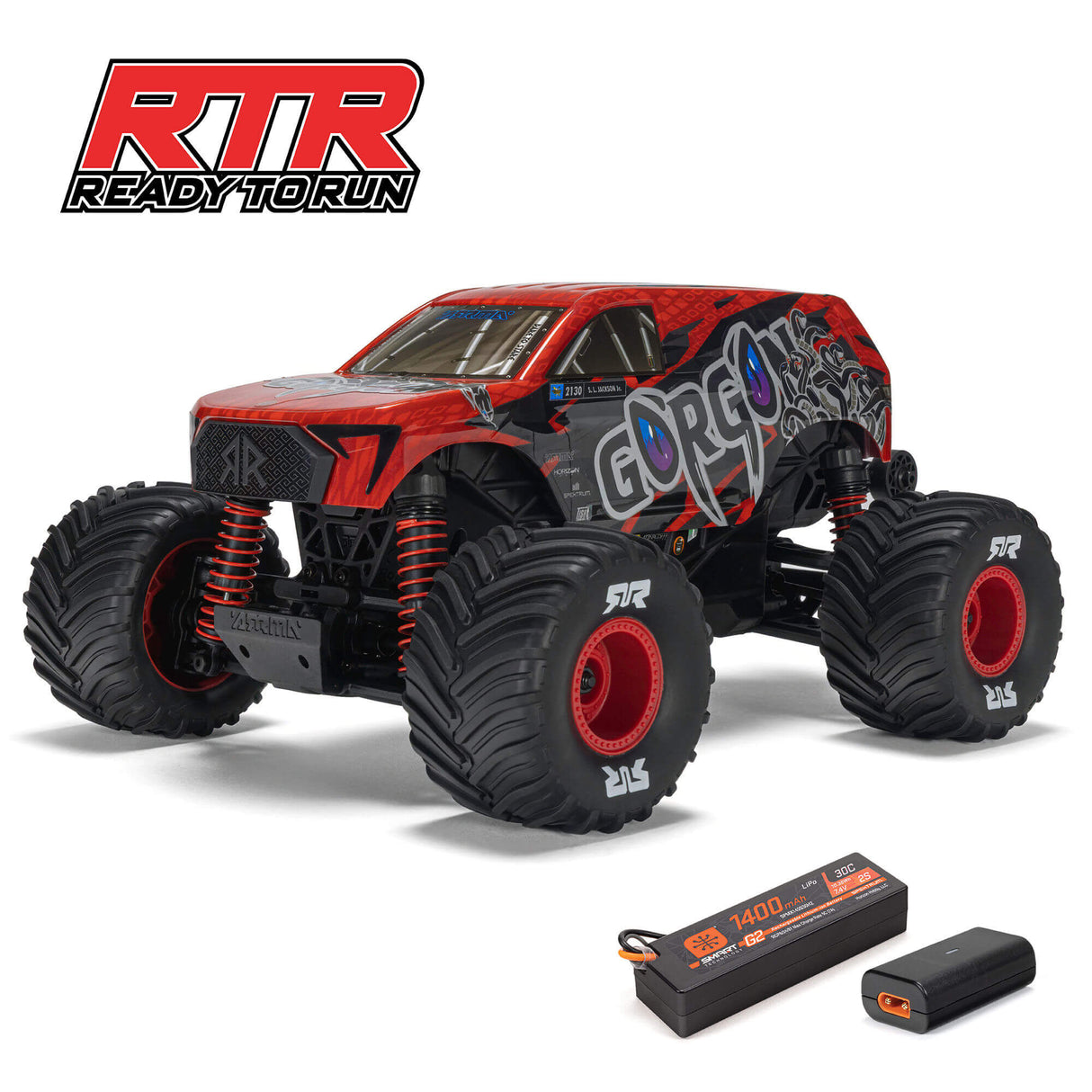 ARRMA 1/16 GORGON GROM 4X4 RTR Brushed Monster Truck inkl. Akku & Ladegerät Rot