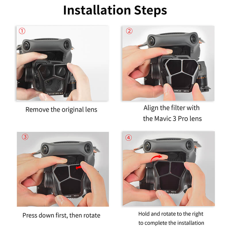 STARTRC DJI Mavic 3 Pro Kamera ND Filter Set ND8 ND16 ND32 ND64