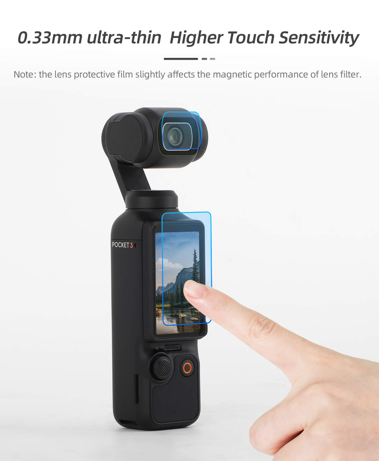 SunnyLIFE DJI Osmo Pocket 3 Displayschutzfolie & Linsenschutzfolie