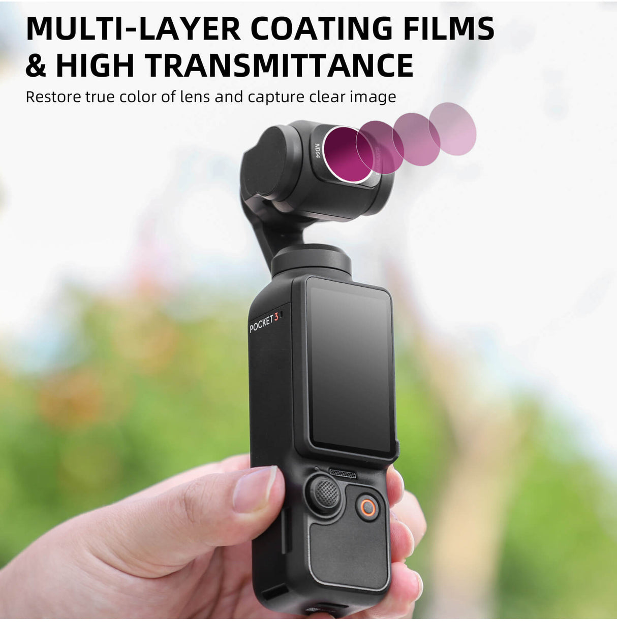 SunnyLIFE DJI Osmo Pocket 3 Filter Set ND8 ND16 ND32 ND64