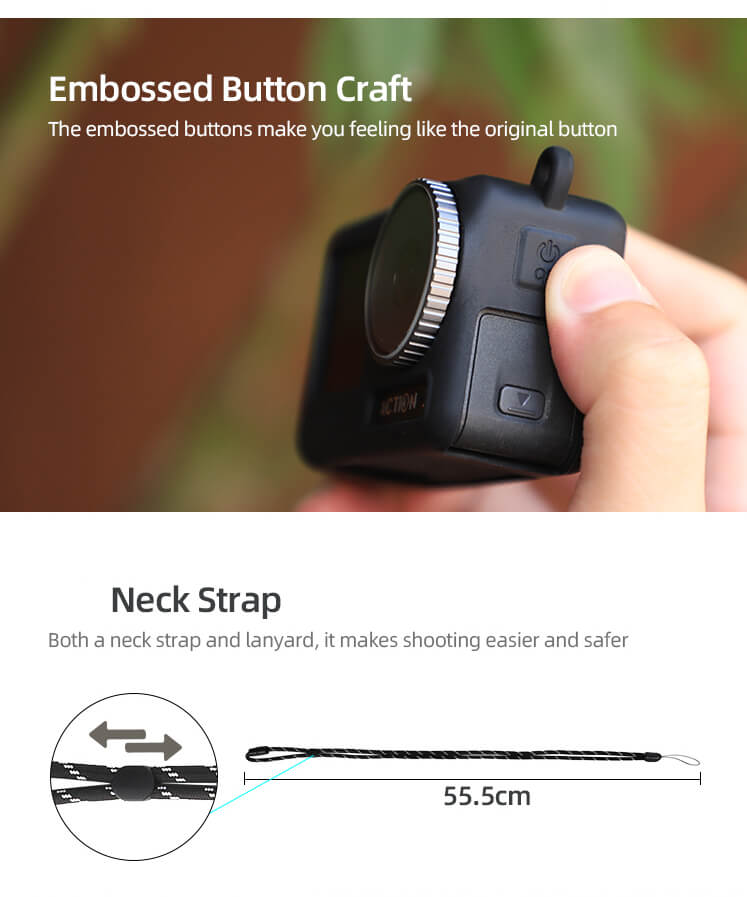 SunnyLIFE DJI Osmo Action 4 & 3 Silikon Schutzhülle inkl. Tragegurt