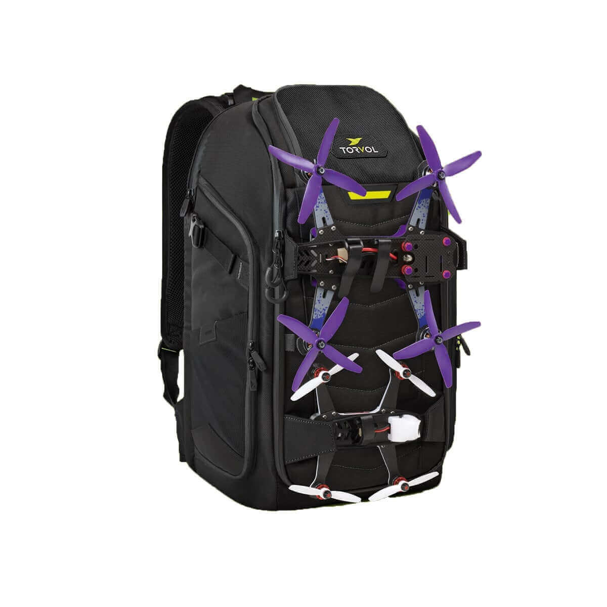 Beispielfoto mit montierter Drohne an den integrierten Quad Straps
