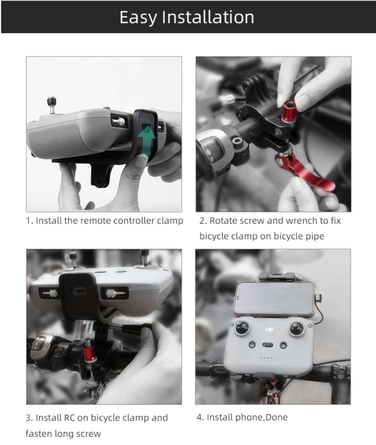 SunnyLIFE DJI RC-N Serie Fernsteuerung Fahrrad Lenker Halterung
