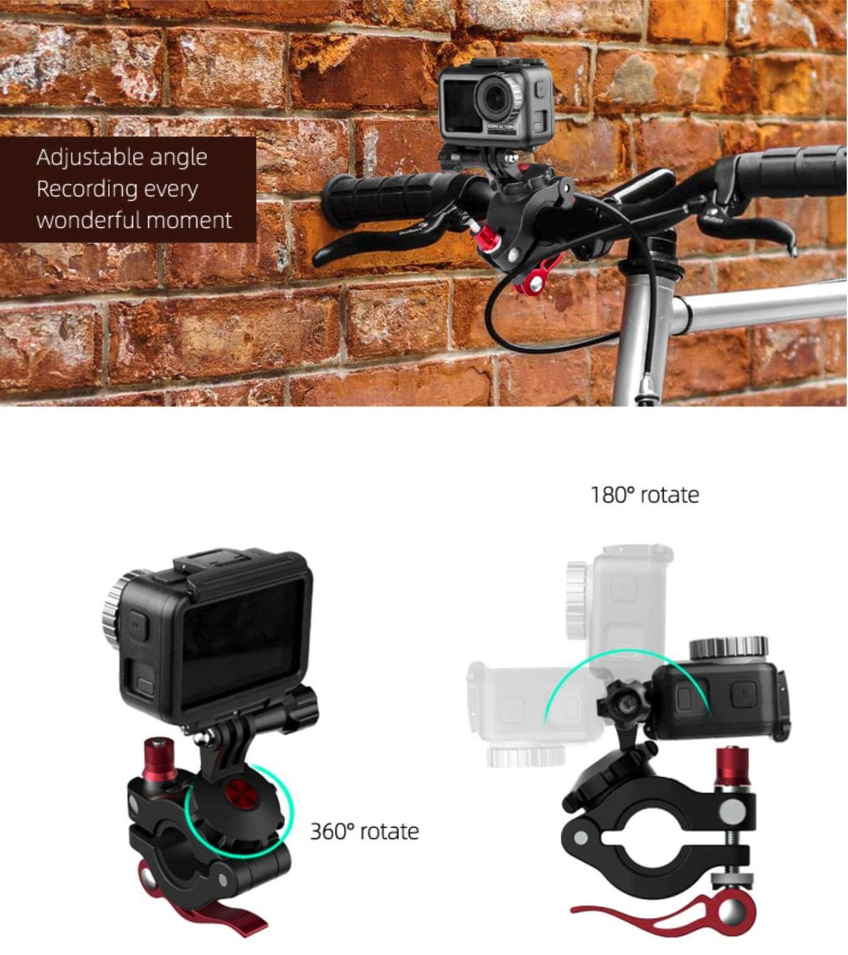 SunnyLIFE Action Kamera Fahrradlenker Halterung GoPro DJI Action 2