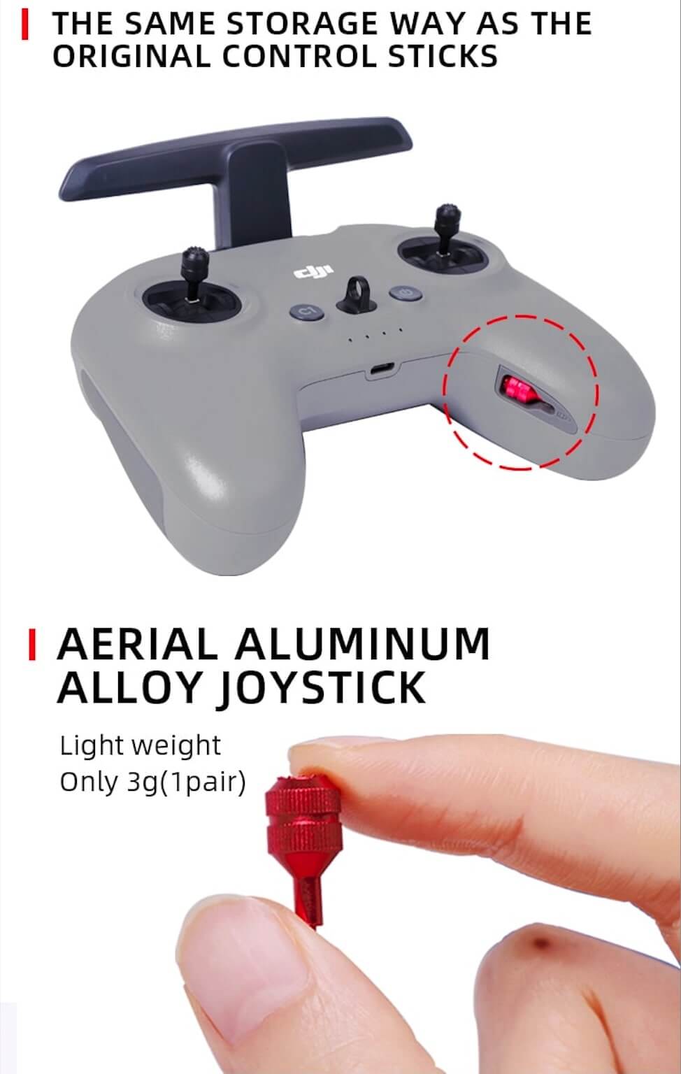 SunnyLIFE DJI FPV Remote Controller 3/2 RC Pro Steuerknüppel