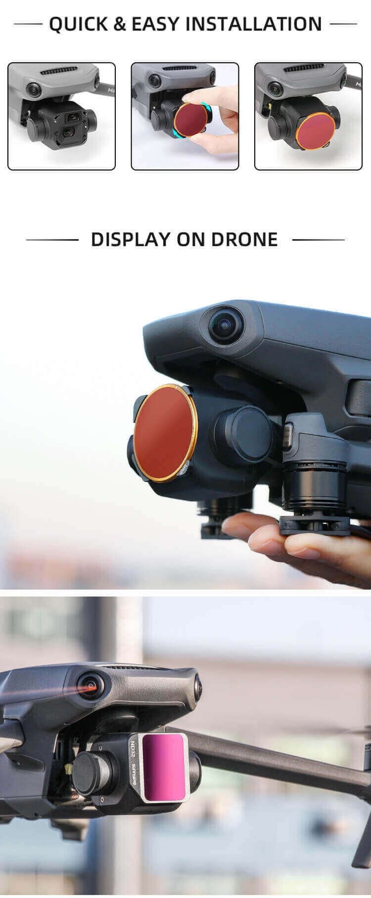 SunnyLIFE DJI Mavic 3 ND Filter Set ND4 ND8 ND16 ND32