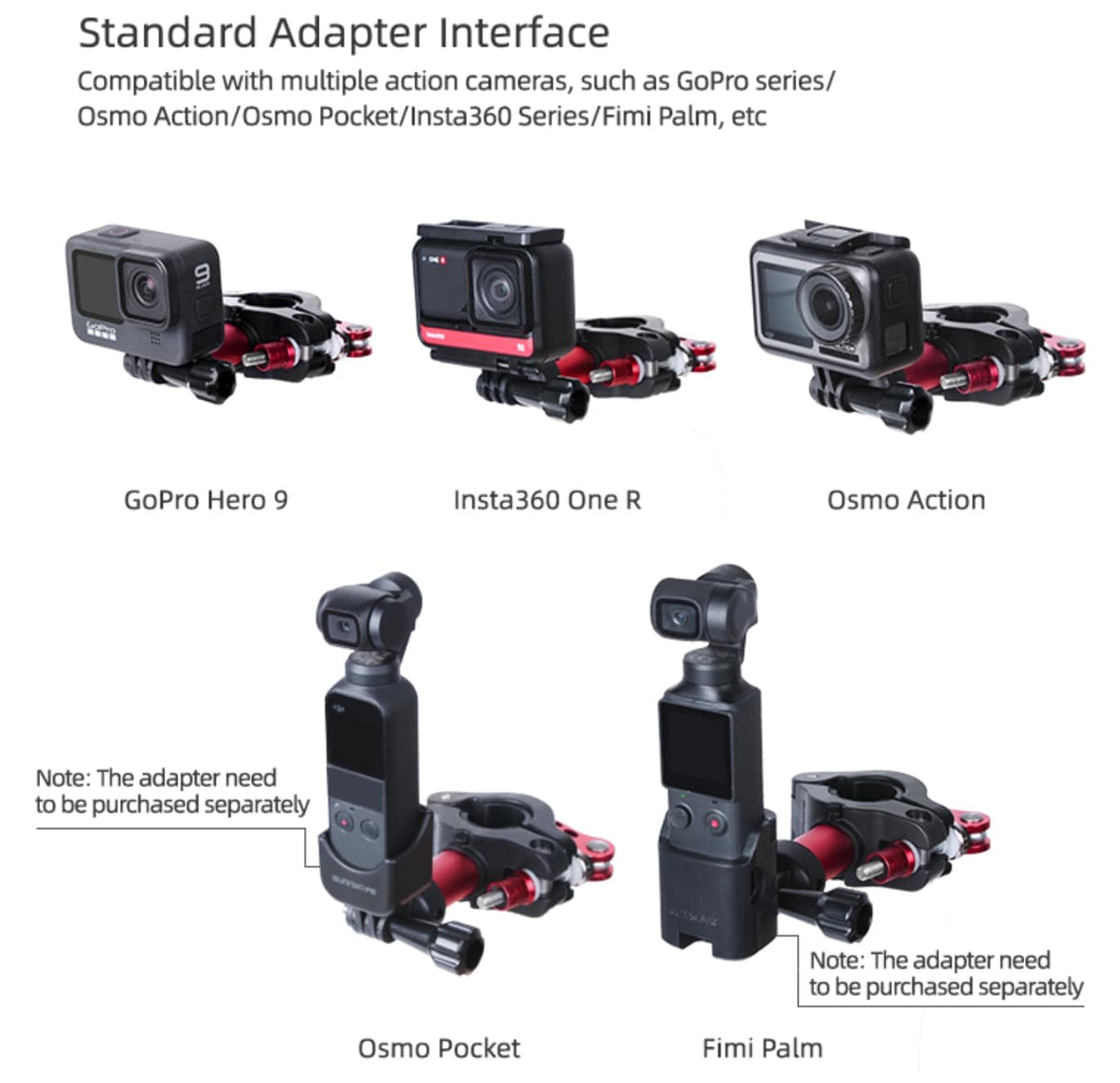SunnyLIFE Action Kamera Fahrradsattel Halterung GoPro DJI Action 2