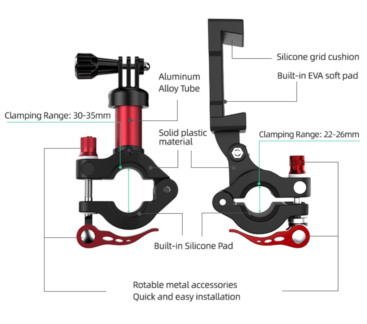 SunnyLIFE Action Kamera Fahrradsattel Halterung GoPro DJI Action 2