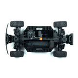 ARRMA Mojave Grom 1:16 RC Desert Truck Chassis Draufsicht – Motor, Elektronik und Akkuhalterung sichtbar