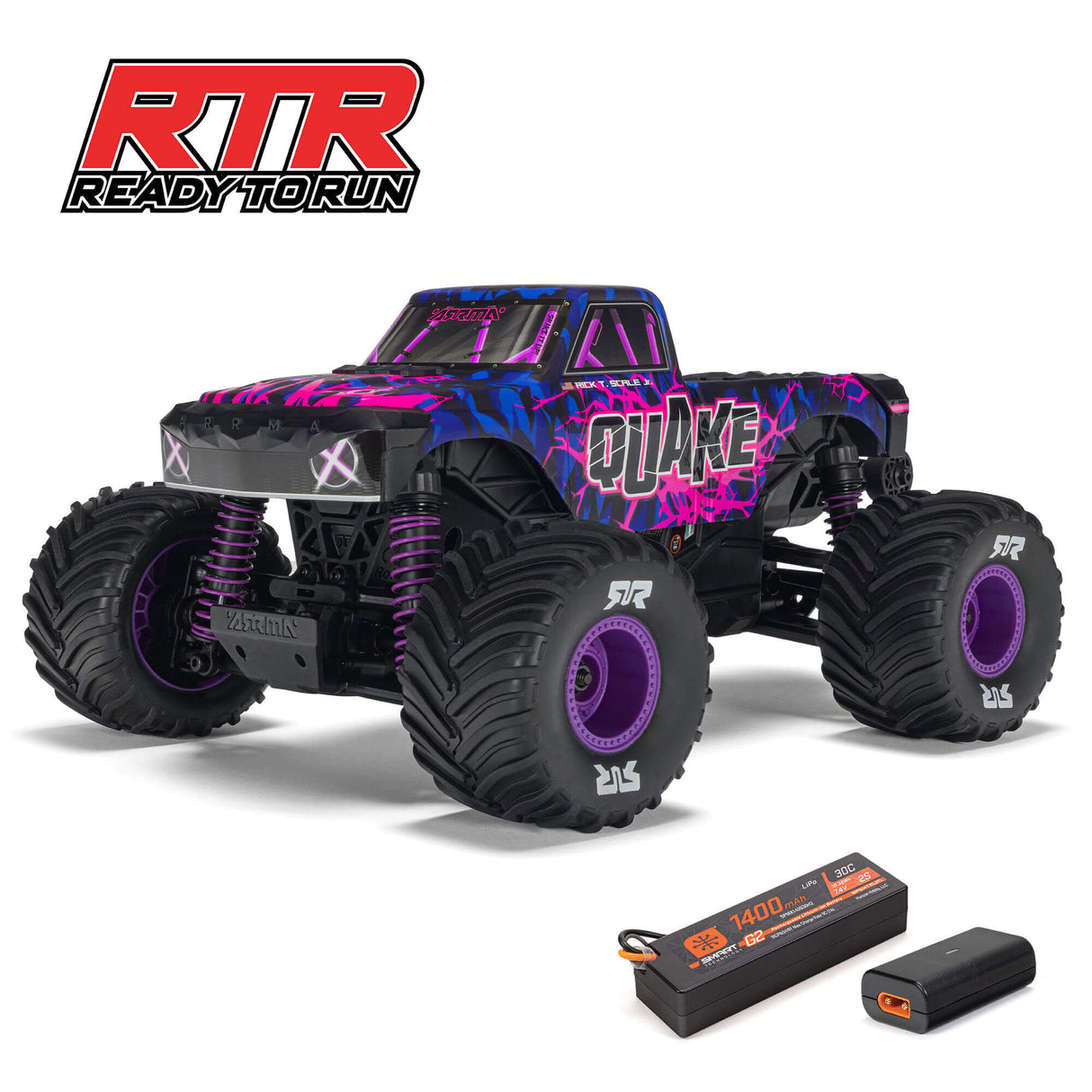 ARRMA 1/16 QUAKE GROM 4X4 RTR Brushed Monster Truck inkl. Akku & Ladegerät Lila
