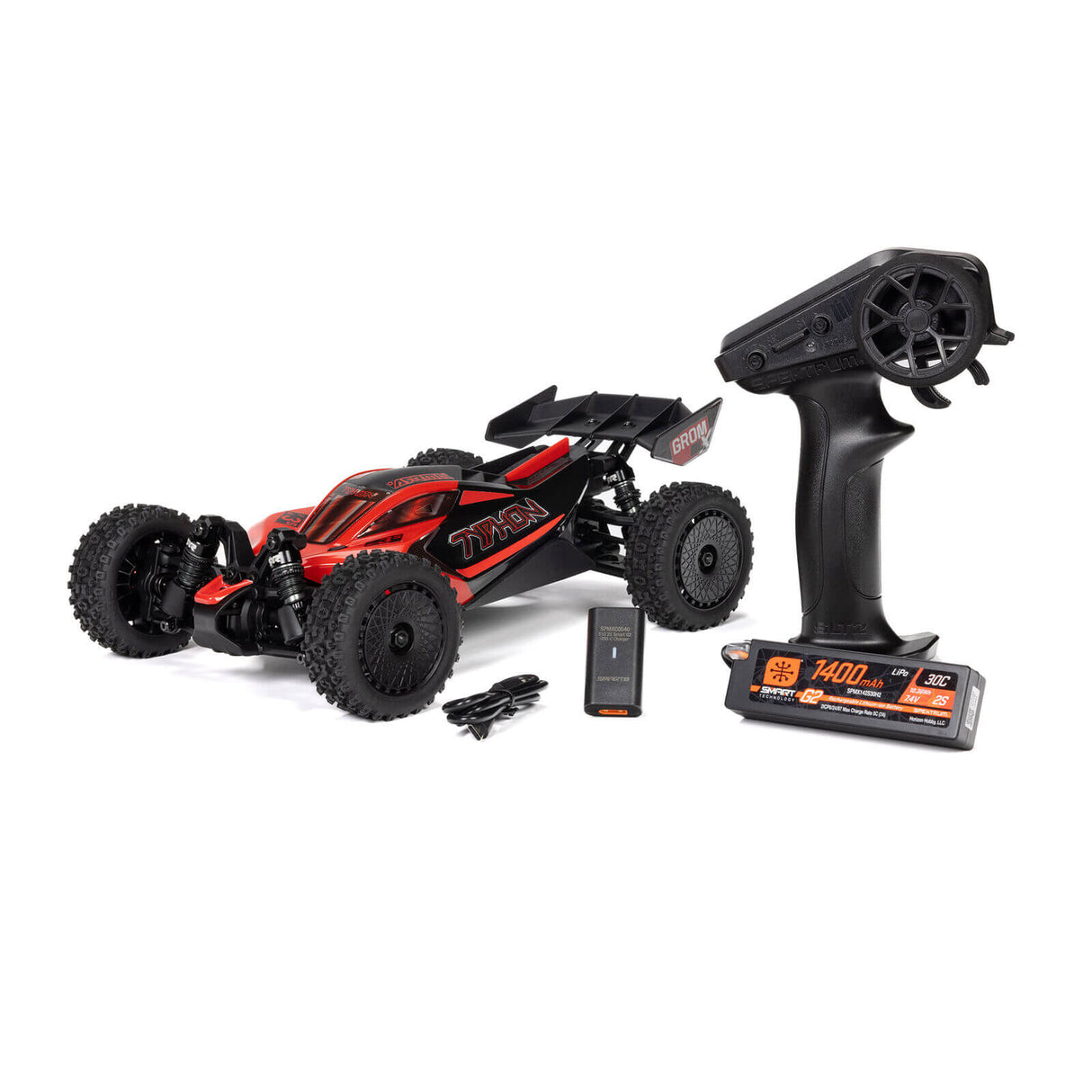 ARRMA 1/14 TYPHON GROM 223S 4X4 RTR Brushless Buggy inkl. Akku & Ladegerät Rot