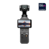 DJI Osmo Pocket 4 Creator Combo – 1″ CMOS, 4K/240fps Ansicht von Vorne mit Display in horizontaler Stellung