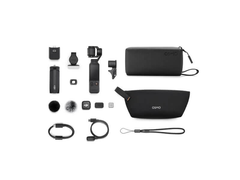 DJI Osmo Pocket 4 Creator Combo – 1″ CMOS, 4K/240fps Titelbild mit Übersicht Lieferumfang