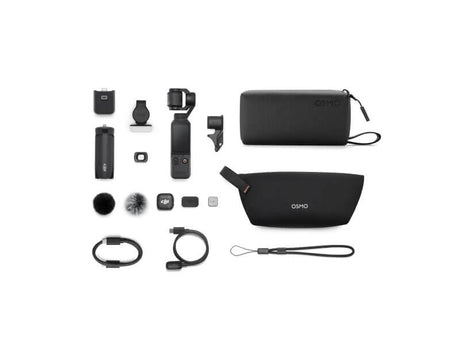 DJI Osmo Pocket 4 Creator Combo – 1″ CMOS, 4K/240fps Titelbild mit Übersicht Lieferumfang