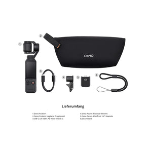 DJI Osmo Pocket 4 – 1" CMOS Gimbal-Kamera Titelbild Übersicht Lieferumfang