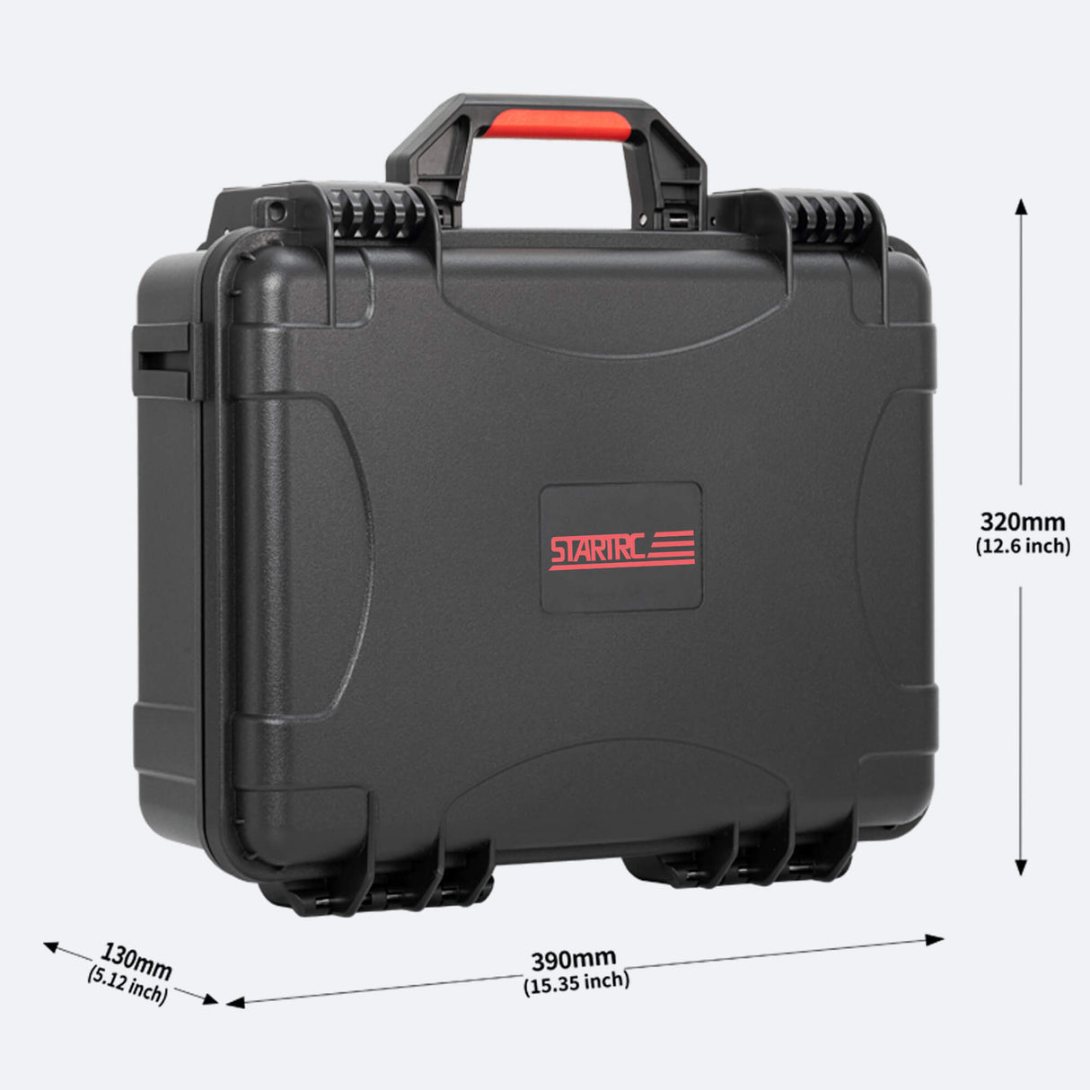 STARTRC DJI Neo 2 Hartschalenkoffer Außenansicht mit Maßen