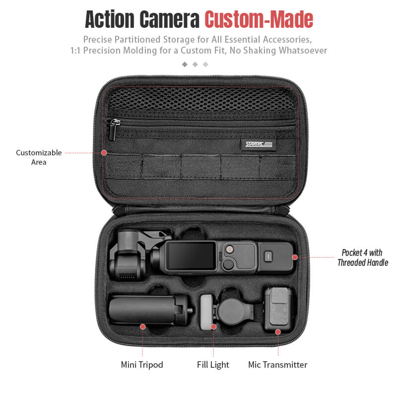 STARTRC DJI Osmo Pocket 4 Tasche Innenansicht mit Beschreibung