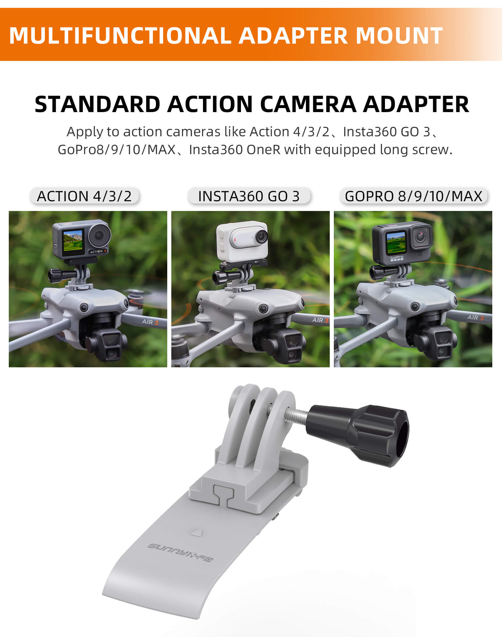 SunnyLIFE DJI Air 3 Action Kamera Halterung