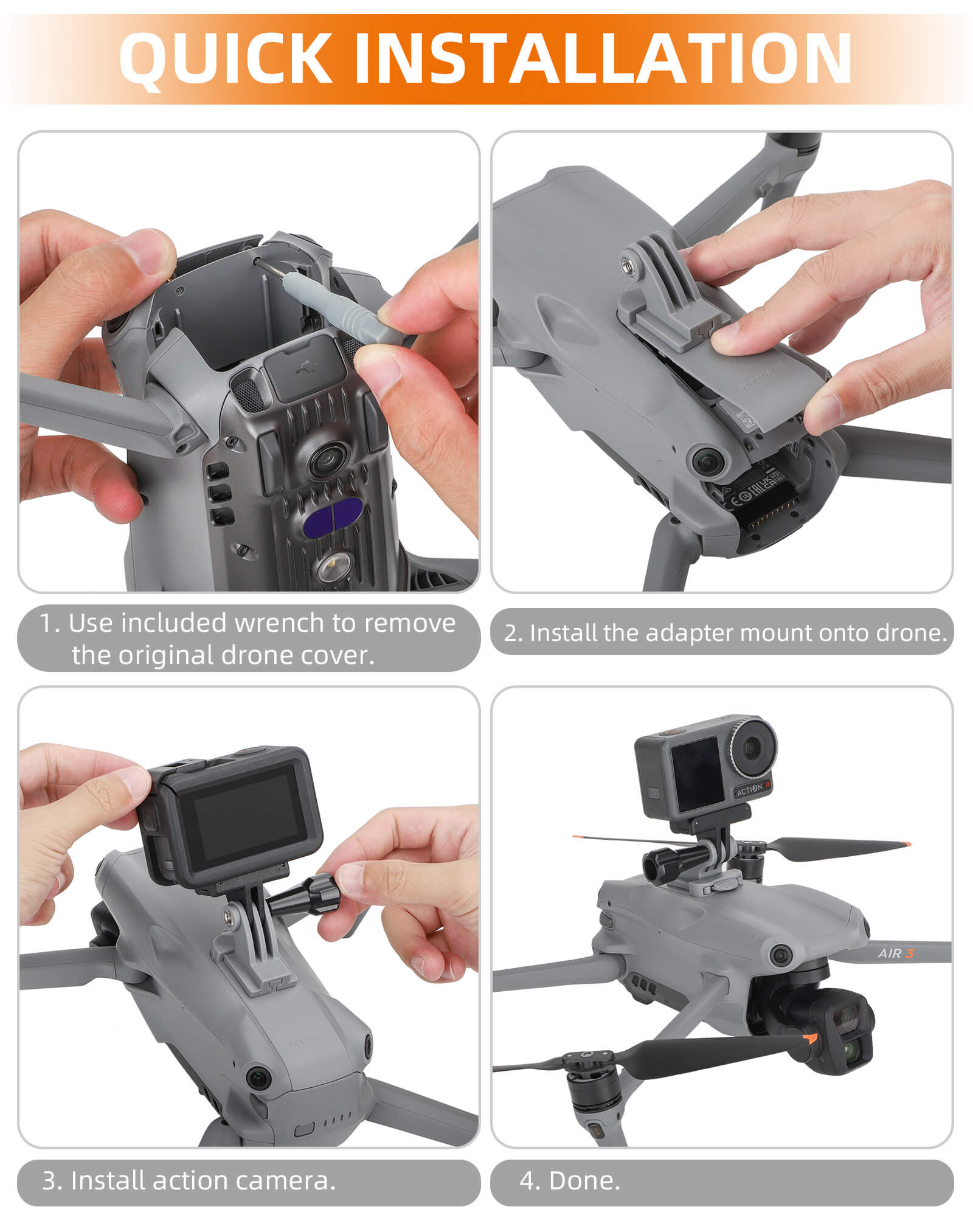 SunnyLIFE DJI Air 3 Action Kamera Halterung