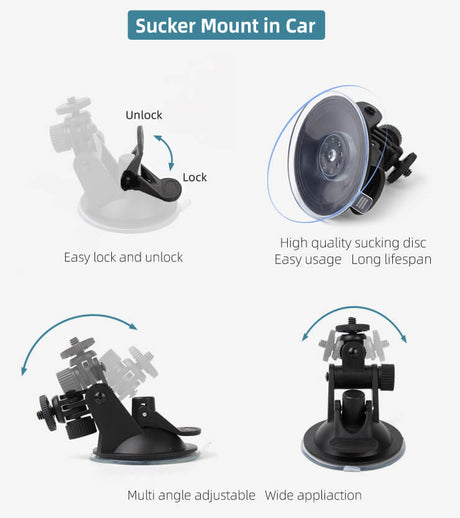 SunnyLIFE Action Kamera Auto Saugnapf Halterung