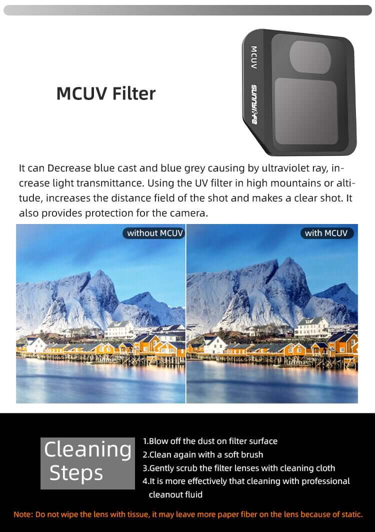SunnyLIFE DJI Mavic 3 ND Filter Set UV CPL ND4 ND8 ND16 ND32