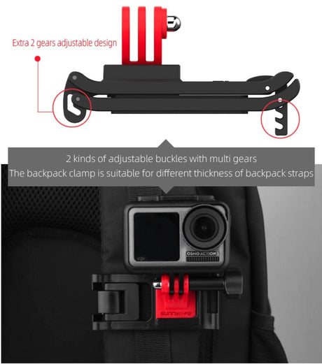 SunnyLIFE Action Kamera Rucksack Halterung GoPro DJI Osmo Action 4